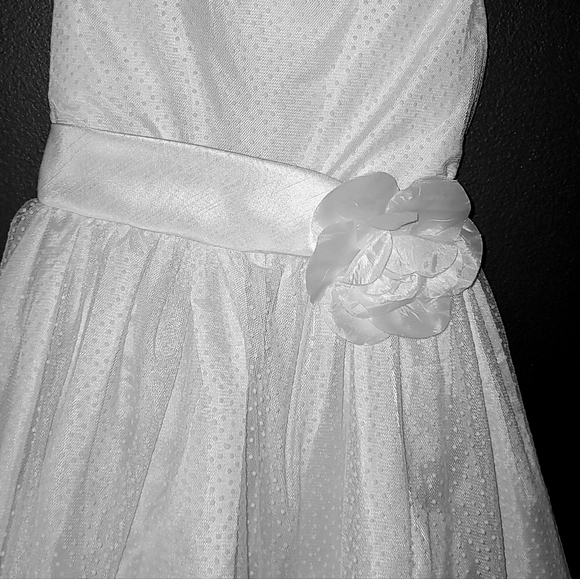 Rare Addictions White Flower Girl size 10 sleeveless, Long VERY Clean Classy - Picture 5 of 16
